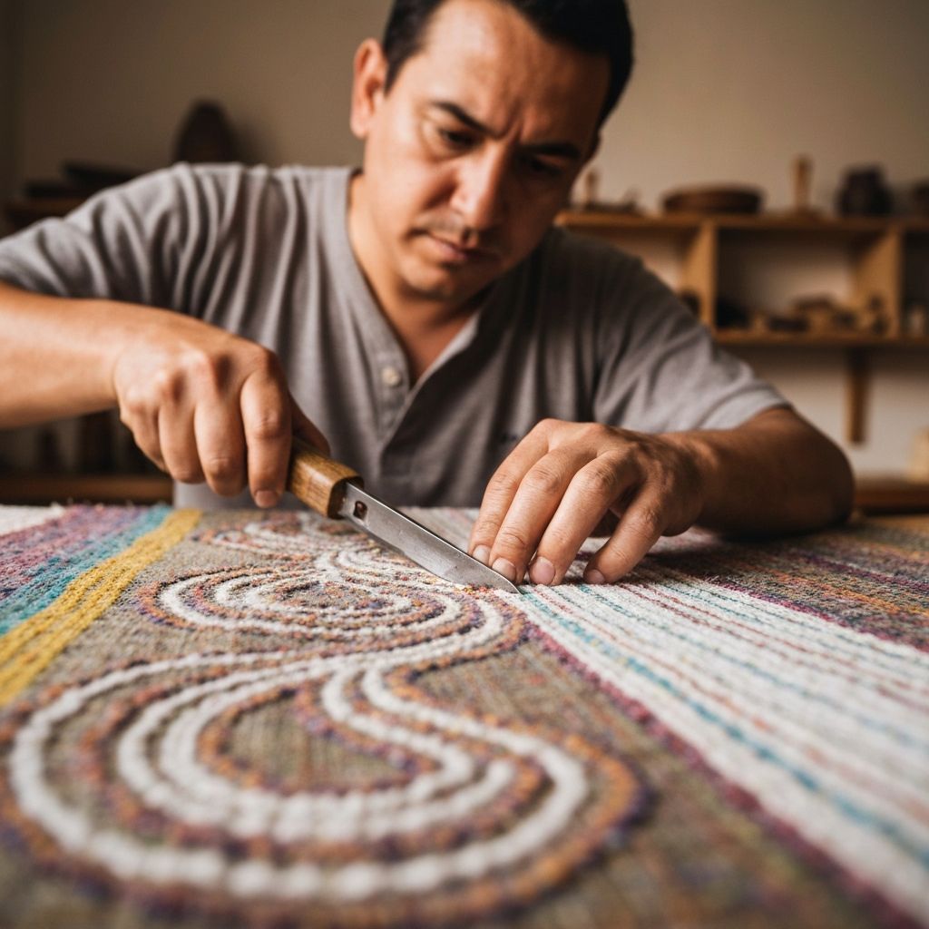 Artisan crafting natural fiber clothing